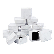 Paper Cardboard, Jewelry Ring Boxes, Square, White, 5.2x5.2x3.3cm(CBOX-BC0001-33)