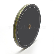 Braided Nylon Ribbons, Olive Drab, 3/8 inch(10mm), about 25yards/roll(22.86m/roll)(SRIB-N003-09B)