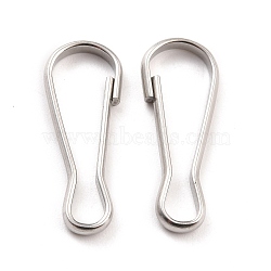 201 Stainless Steel Keychain Clasps, Stainless Steel Color, 25x9.5x2mm, Inner Diameter: 23x7.5mm(STAS-C044-05C-P)