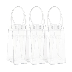 Valentine's Day Transparent PVC Plastic Bag with Handle, Red Wine Tote Bag, Clear, 36x12x1cm(ABAG-BC0001-20)