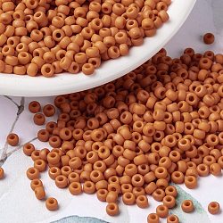 MIYUKI Round Rocailles Beads, Japanese Seed Beads, 8/0, (RR2313) Matte Opaque Orange, 3mm, Hole: 1mm, about 2111~2277pcs/50g(SEED-X0055-RR2313)