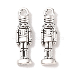 Tibetan Style Alloy Soldier Pendants, Lead Free & Cadmium Free, Antique Silver, 27x7x3mm, Hole: 3mm(X-TIBEP-GC160-AS-RS)