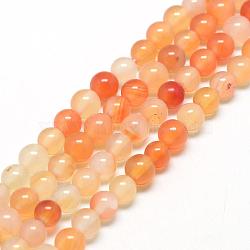 Natural Carnelian Beads Strands, Round, 8~8.5mm, Hole: 1mm, about 47pcs/strand, 14.5 inch(G-Q462-8mm-45)
