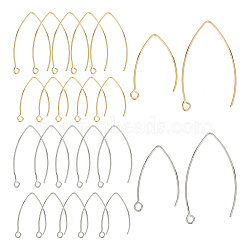 304 Stainless Steel Earring Hooks, with Horizontal Loop, Mixed Color, 80pcs/box(STAS-UN0015-52)