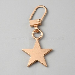 Alloy Zipper Puller, Zip Pull Tab Replacement, Garment and Bag Accessories, Star, Light Gold, 45mm(FIND-TAC0011-84KCG)