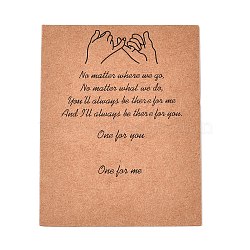 Kraft Paper Couple Bracelets Display Cards, Jewelry Display Card for Bracelets Storage, Rectangle with Hand Print, Sandy Brown, 9x7x0.03cm(CDIS-T004-12)