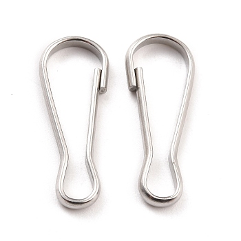 201 Stainless Steel Keychain Clasps, Stainless Steel Color, 25x9.5x2mm, Inner Diameter: 23x7.5mm