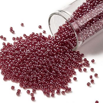 TOHO Round Seed Beads, Japanese Seed Beads, (109C) Dark Ruby Transparent Luster, 11/0, 2.2mm, Hole: 0.8mm, about 1110pcs/10g