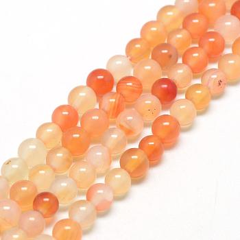 Natural Carnelian Beads Strands, Round, 8~8.5mm, Hole: 1mm, about 47pcs/strand, 14.5 inch