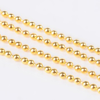 Iron Ball Bead Chains, Soldered, Nickel Free, with Spool, Golden, 1.5mm, about 328.08 Feet(100m)/roll