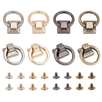 WADORN 8 Sets 4 Colors Alloy Bag Hanger for Purse Making Supplies, with Iron Screws, Bag replacement Accessories, Mixed Color, 3x2.45x1.5cm, Inner Diameter: 1.8cm, 2 sets/color