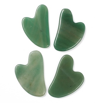 Natural Green Aventurine Gua Sha Boards, for Scraping Massage and Gua Sha Facial Tools, Heart, 83x51x6mm