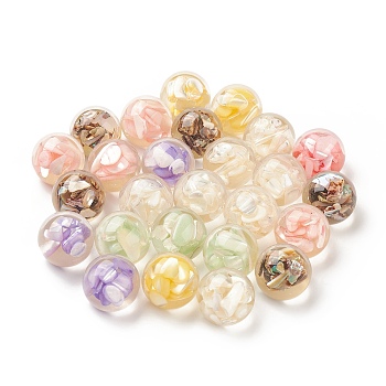 Transparent Acrylic Cabochons, with Shell, Round, Random Color, 20x17.5mm