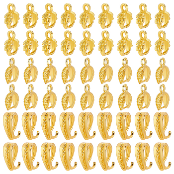 150Pcs 3 Style Brass & Alloy Ice Pick Pinch Bails, with Peg Bails, Long-Lasting Plated, Golden, 9~12x5~9x2.8~6mm, Hole: 1~6mm, Pin: 0.7~1mm, 50Pcs/style