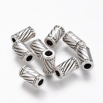 Tibetan Style Alloy Beads, Lead Free and Cadmium Free, Column, Antique Silver Color, Size: about 6mm in diameter, 11mm long, hole: 3mm.(X-LF0336Y)