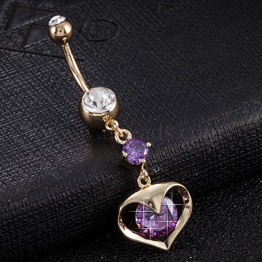 Purple Brass Belly Rings