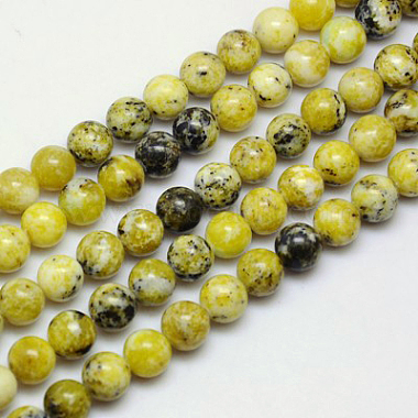 10mm DarkKhaki Round Yellow Turquoise Beads