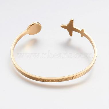 304 Stainless Steel Cuff Bangles(BJEW-N0028-02G)-3