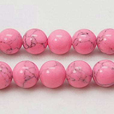 10mm PearlPink Round Synthetic Turquoise Beads