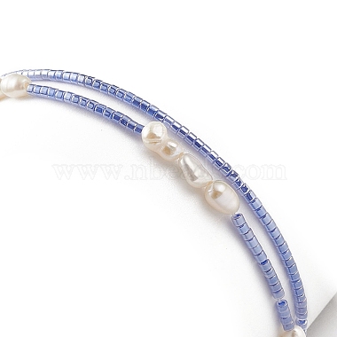 2Pcs 2 Style Natural Pearl & Glass Seed Beaded Stretch Bracelets Set(BJEW-JB09032)-4