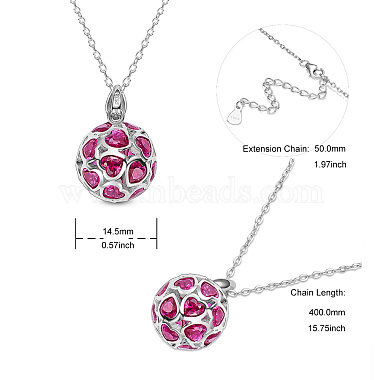 SHEGRACE Rhodium Plated 925 Sterling Silver Pendant Necklaces(JN880A)-5