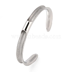 Non-Tarnish 304 Stainless Steel Open Cuff Bangles for Women, Stainless Steel Color, Inner Diameter: 2-1/2 inch(6.2cm), 8.5mm(BJEW-U001-03P)