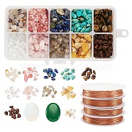DIY Jewelry Makings, with Natural Gemstone Beads, Copper Jewelry Wire, 40x30x7.5~8mm(DIY-TA0001-71)