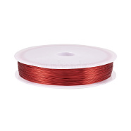 Copper Jewelry Wire, Round, Red, 0.3mm, about 236.22 Feet(72m)/Roll(CWIR-TAC0002-02A-06)