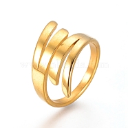 Unisex 304 Stainless Steel Finger Rings, Golden, Size 7, 17mm(RJEW-L091-05-G-17mm)