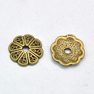 Tibetan Style Alloy Bead Caps, Cadmium Free & Nickel Free & Lead Free, Antique Bronze, 13x2.5mm, Hole: 2.5mm(MLF1434Y-NF)