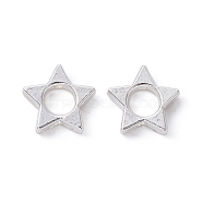Alloy Hollow Spacer Beads, Long-Lasting Plated, Star Shape, Silver, 10x11x2.5mm, Hole: 1mm(FIND-B029-11S)