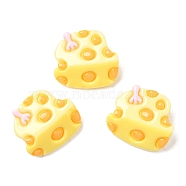 Opaque Resin Imitation Food Decoden Cabochons, Cheese, Orange, 16x19x7mm(RESI-Z007-01A)