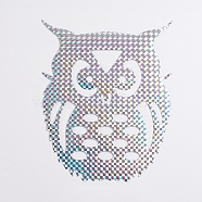 Waterproof Owl Shape Bird Deterrent Stickers, for Window, Prevent Birds from Hitting Windows, Silver, 19.5x16.1x0.01cm, 10pc/bag(AJEW-WH0022-41)