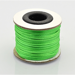 Macrame Rattail Chinese Knot Making Cords Round Nylon Braided String Threads, Satin Cord, Lime, 1mm, about 32.8 yards(30m)/roll(NWIR-O001-04)