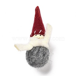 Christmas Theme Wool Felt Display Decorations, Snowman with Scarf, Dark Gray, 33x33x98mm(DIY-K050-04A)