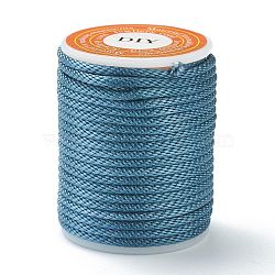 Polyester Braided Cords, for Jewelry Making Beading Crafting, Steel Blue, 1.5mm, about 4.37 yards(4m)/roll(OCOR-I006-A04-40)