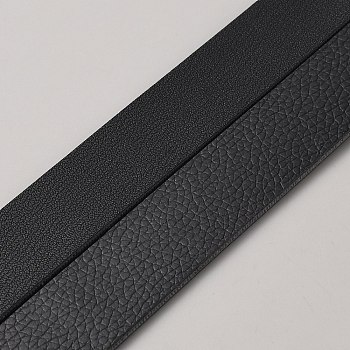 Flat Imitation Leather Cord, Black, 20x3mm, about 1.42 Yards(1.3m)/Roll