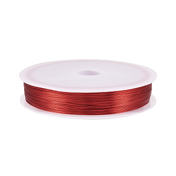 Copper Jewelry Wire, Round, Red, 0.3mm, about 236.22 Feet(72m)/Roll