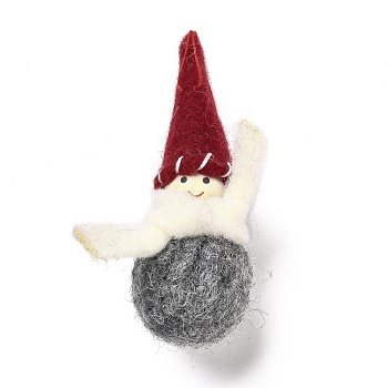 Christmas Theme Wool Felt Display Decorations, Snowman with Scarf, Dark Gray, 33x33x98mm