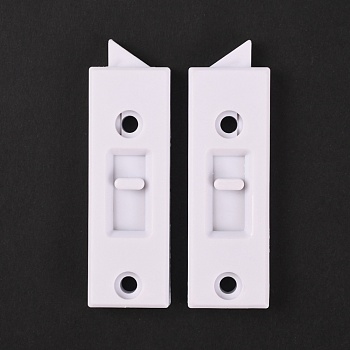 Plastic Window Latch Locks, Window Parts, Spring Loaded, 2 Hole Center Spacing Sliding Lock Replacement, White, 85x26x8.5mm, Hole: 5mm