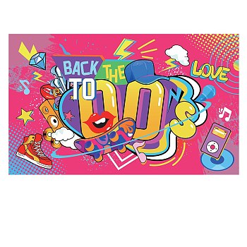 Polyester Hanging Banner Sign, Rectangle with Word, Party Decoration Supplies Celebration Backdrop, Colorful, 110x185cm