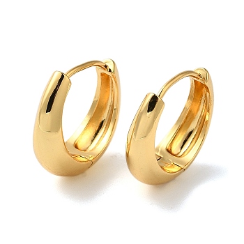 Rack Plating Brass Hoop Earrings, Lead Free & Cadmium Free, Long-Lasting Plated, Real 18K Gold Plated, 17x5.5mm