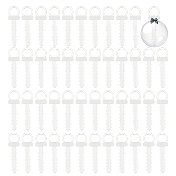 200Pcs Plastic Foam Ornaments Hanger Caps, for Christmas Tree Ball Ornament Supply, Clear, 36x10x9.5mm, Hole: 7mm, Pin: 5x3mm
