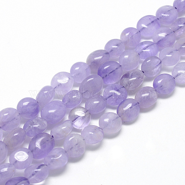 8mm Oval Lavender Jade Beads