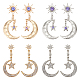4 Pairs 4 Style Rhinestone Moon & Star Dangle Stud Earrings(EJEW-AN0004-45)-1