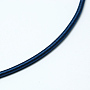 Round Plastic Tube Cords, Covered with Silk Ribbon, Prussian Blue, 480x4mm