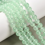 Natural & Dyed Malaysia Jade Bead Strands, Round, Light Green, 8mm, Hole: 1.0mm, about 48pcs/strand, 15 inch(X-G-A146-8mm-A26)
