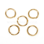 304 Stainless Steel Open Jump Rings, Round, Golden, 12 Gauge,14x2mm, Inner Diameter: 10.5mm(X-STAS-G224-22G-06)