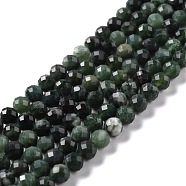 Natural Canada Jade Beads Strands, Faceted, Round, 6mm, Hole: 0.8mm, about 66pcs/strand, 15.55''(39.5cm)(G-K312-28C)