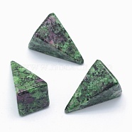 Natural Ruby in Zoisite Beads, Cone, Undrilled/No Hole Beads, 25x14x14.5mm(G-E490-D01)